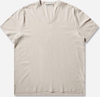 Our Legacy Men s Gorge V-Neck T-Shirt Cream