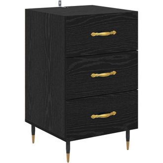 vidaXL Armario De Noche Con Caj&oacute;n Roble Negro 40 X 40 X 66 Cm Vidaxl