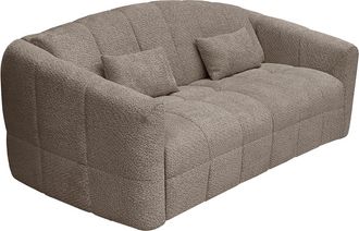 Vente-Unique Sof&aacute; cala 4 plazas expr&eacute;s en tela boucl&eacute; topo - Cama 160 cm - Colch&oacute;n 13 cm RETUNA