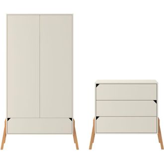 OEM Commode 3 Tiroirs Et Armoire 2 Portes Bellamy Lotta Cachemire