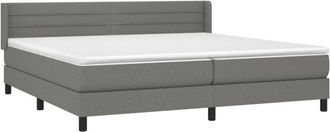 vidaXL Vidaxl - Cama Box Spring Con Colch&oacute;n Tela Gris Oscuro 200x200 Cm