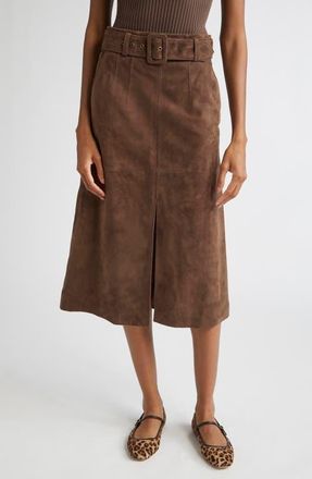 Veronica Beard Alexie Suede Skirt in Mocha at Nordstrom, Size 10