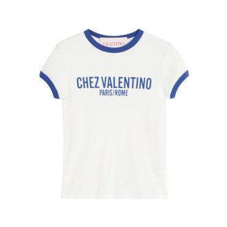 Valentino Camiseta con estampado Chez Valentino - Tops - Mujer - Blanco - M