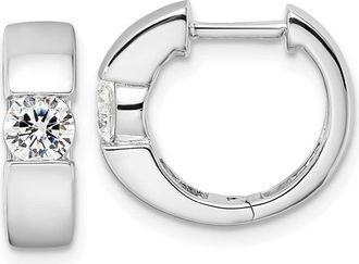 Diamond2Deal 14k Gold 0.60 ct Lab Grown Diamond Hinged Hoop Earrings VS Clarity, D-E Color