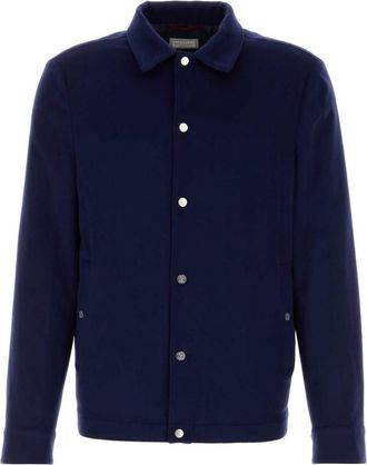 Brunello Cucinelli Blue Regular Shirt Jacket