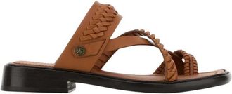 Burberry Caramel Leren Teenslippers - Dames - Slippers - Bruin - 36 EU - Leer - Schoenen