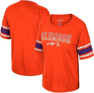 Colosseum Womens Colosseum Orange Clemson Tigers Im Gliding Here Rhinestone T-Shirt at Nordstrom, Size Medium