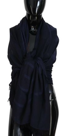 Gianfranco Ferre Wool Neck Wrap Shawl Fringes Womens Scarf