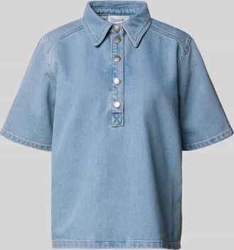 MY ESSENTIAL WARDROBE Jeansbluse mit Druckknopfleiste Modell Abina in Hellblau, Gr&ouml;&szlig;e 34