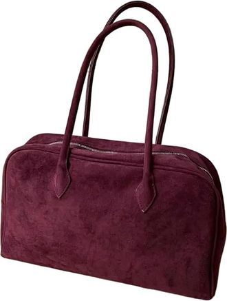 Generic JCVBN Vintage Synthetic Leather Handbag Shoulder Large Capacity Storage Laptop Tote Durable Lining Zipper Closure Shopping Bag