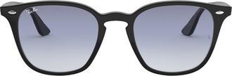 Ray-Ban 52mm Square Sunglasses in Black /Light Blue at Nordstrom