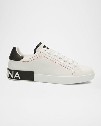 Dolce & Gabbana Men & apos;s Portofino Two-Tone Leather Sneakers
