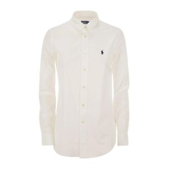 Polo Ralph Lauren Overhemden, Dames, Wit, L, Katoen, Klassiek Katoenen Oxford Overhemd