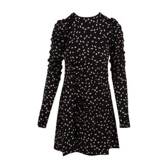 Mar De Margaritas Short Dresses, female, Black, Size: M Dora Short Crew Neck Dress