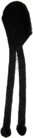 Acne Studios Pom-pom Brushed Mohair-blend Hood - Black - One Size