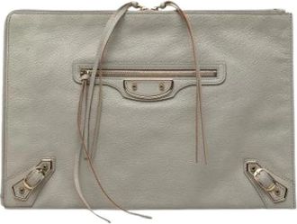 Balenciaga Pre-owned Vintage Clutch - Dames - Vintage Clutch - Grijs - ONE Size - Leer - Vintage