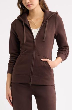 BP. Slim Fit Zip Hoodie in Brown Coffee at Nordstrom, Size Xx-Small