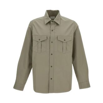 A.P.C. Casual Shirts, male, Green, Size: M Utility Shirt
