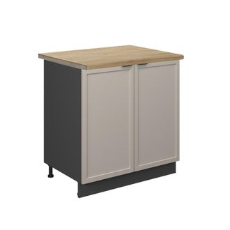 Vicco Armario Bajo Para Fregadero Fame-line, Grisbeige, 80 Cm, Et Roble, Vicco