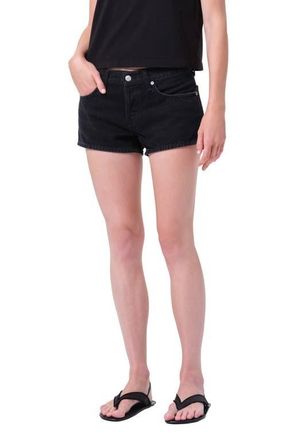 A Gold E Low Rise Denim Shorts in Phase Dark Black at Nordstrom, Size 24