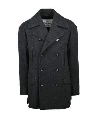 Vivienne Westwood Double-Breasted Tailored Peacoat With Logo Button Closure