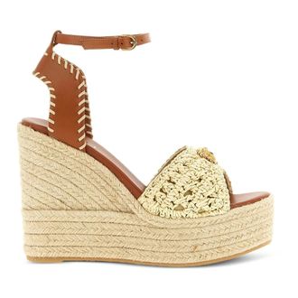 Versace Wedges, female, Beige, Size: 8 1/2 US Naturale Ambra Oro Wedge