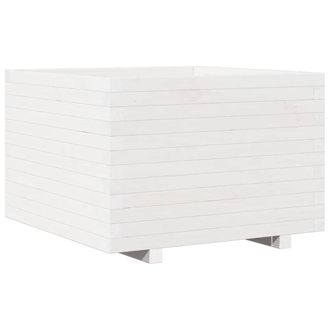 Berkfield Home Garden Planter White 70x70x49.5 cm Solid Wood Pine