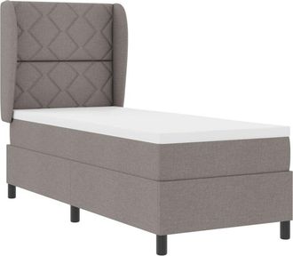 vidaXL Box Spring Bed with Mattress Taupe 80 x 200 cm Fabric Vidaxl