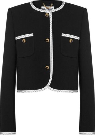 Moschino single-breasted jacket - women - Elastane/Viscose/Virgin Wool - 40 - Black