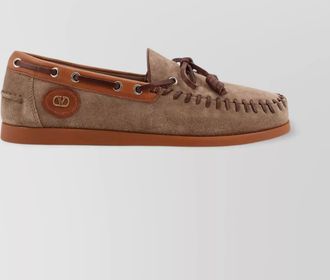 Valentino Garavani leather palm avenue boat loafers
