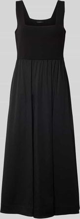 Comma Midikleid mit Karree-Ausschnitt und Eingrifftaschen in Black, Gr&ouml;&szlig;e 46