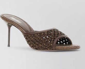 PARIS TEXAS raffia mules