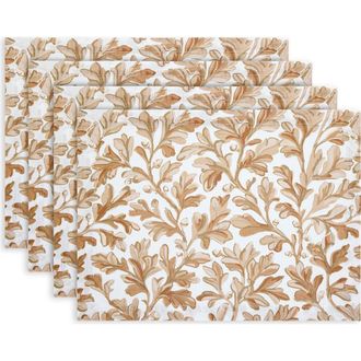 Solino Home Linen Placemats Set of 4, 14 x 19 Inch for Dining Table, Holiday and Everyday Table Decor - Fallen Leaves in Autumn at Nordstrom, Size