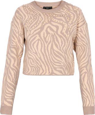 Faina Jumper Dames beige/wol wit