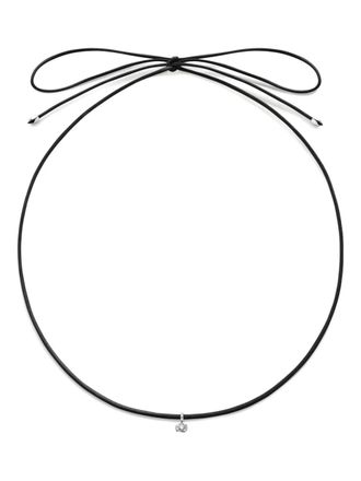 Monica Vinader solitaire-diamond cord necklace - women - Recycled Sterling Silver/Lab Grown Diamond - One Size - Black