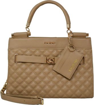 Bebe Alex Quilted Satchel in Almond at Nordstrom Rack