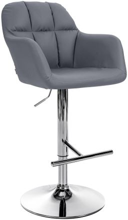 Clp Taburete De Bar Natoma En Polipiel Gris Metal Cromado