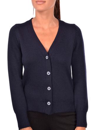 Gran Sasso Deep V-Neck Wool Cardigan With Button-Down Front