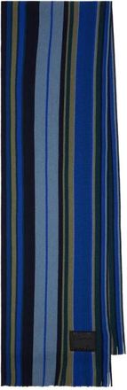 Paul Smith Twisted Stripe Sjaal - Heren - Accessoires - Blauw - Maat: ONE Size Wol