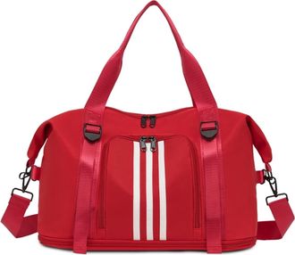 Generic Compatible For Unisex Large Travel Bag Multi-Functional Duffle Tote Handbags Waterproof Shoulder Women Wet Dry Pockets Gym Bags(Red)