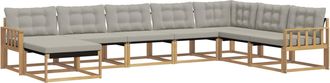 vidaXL Conjunto De Sof&aacute;s De Exterior 8 Uds. Blanco Y Gris Claro Vidaxl