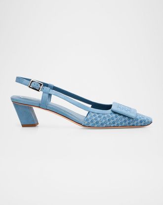 Roger Vivier 45mm Belle Vivier Denim Slingback Pumps