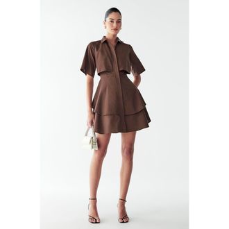 Willa Hugh Layered Dress in Chocolate at Nordstrom, Size 2