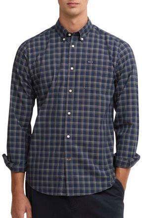 Barbour Bramwell Check Button Down Shirt in Navy at Nordstrom, Size Xx-Large