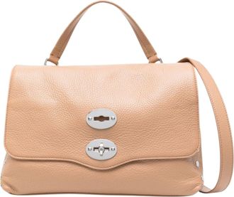 Zanellato Light Brown Twist-Lock Leather Shoulder Bag