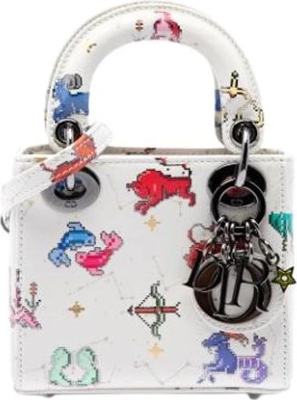 Dior Pre-owned Lady Dior - Dames - Vintage Mini Tas - Wit - ONE Size - Leer - Vintage