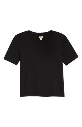 L'agence Stormy Crop Tee in Black at Nordstrom, Size X-Large