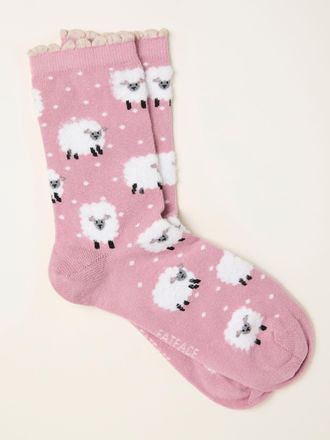 Fat Face FatFace Pink Sheep Socks