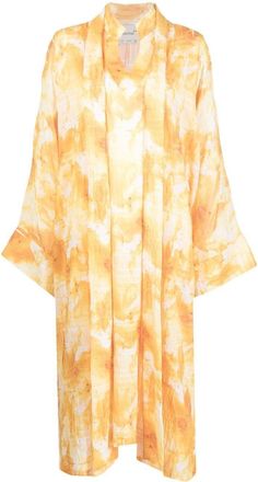 Bambah Gardenia tie-dye print dress set - women - Polyester/Elastane - One Size - Yellow