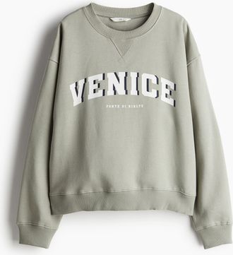 H&M Sweatshirt mit Motiv - Green